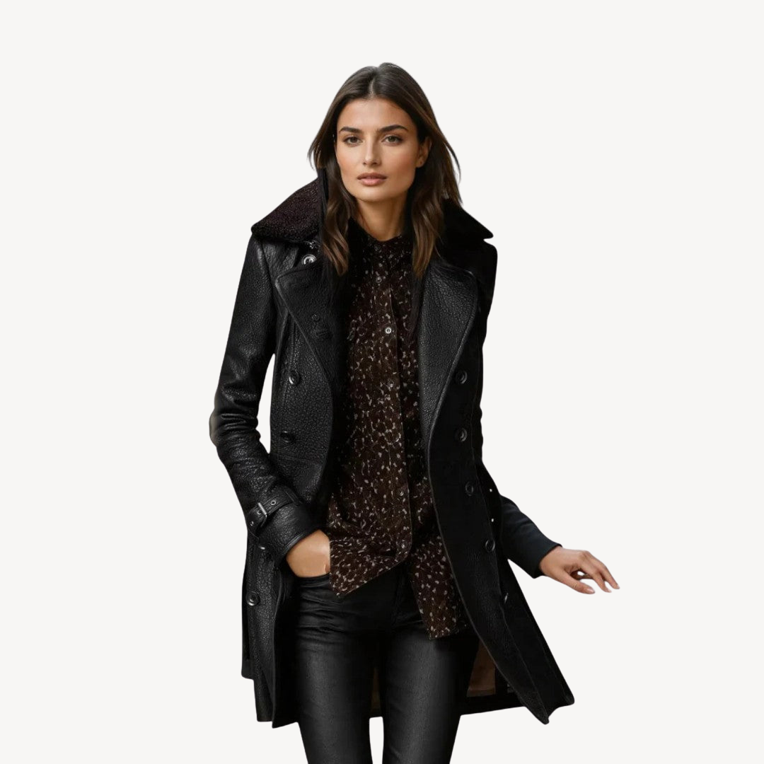 Women's Leather Trench Coat | Loravelle