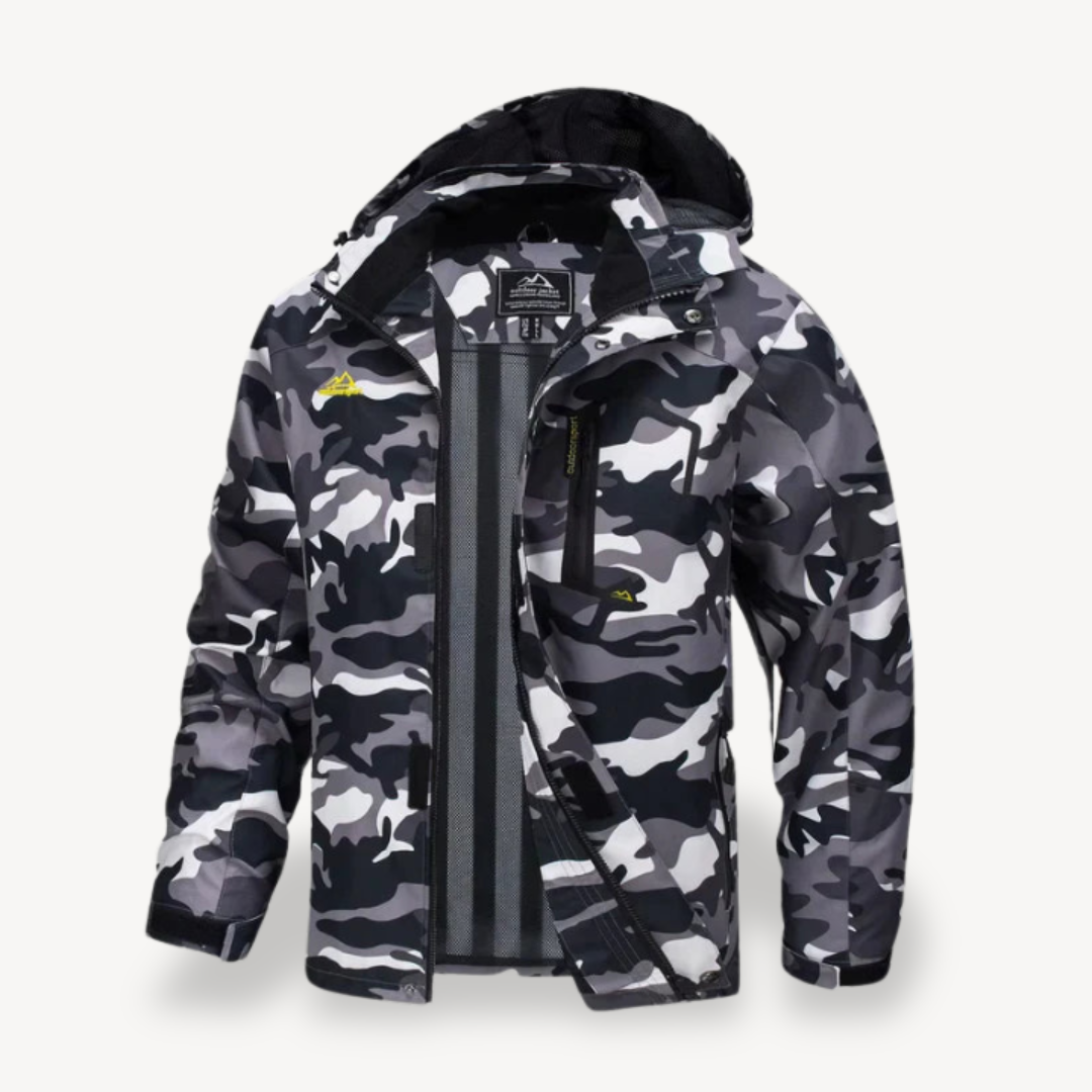 Men's Camo Waterproof Winter Jacket with Hood | Loravelle