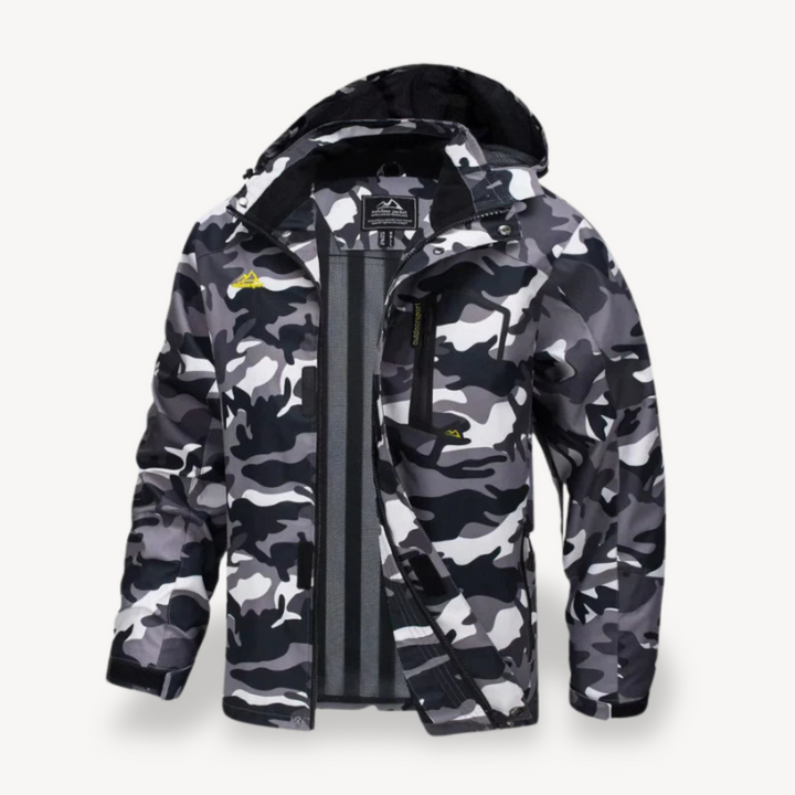 Men's Camo Waterproof Winter Jacket with Hood | Loravelle