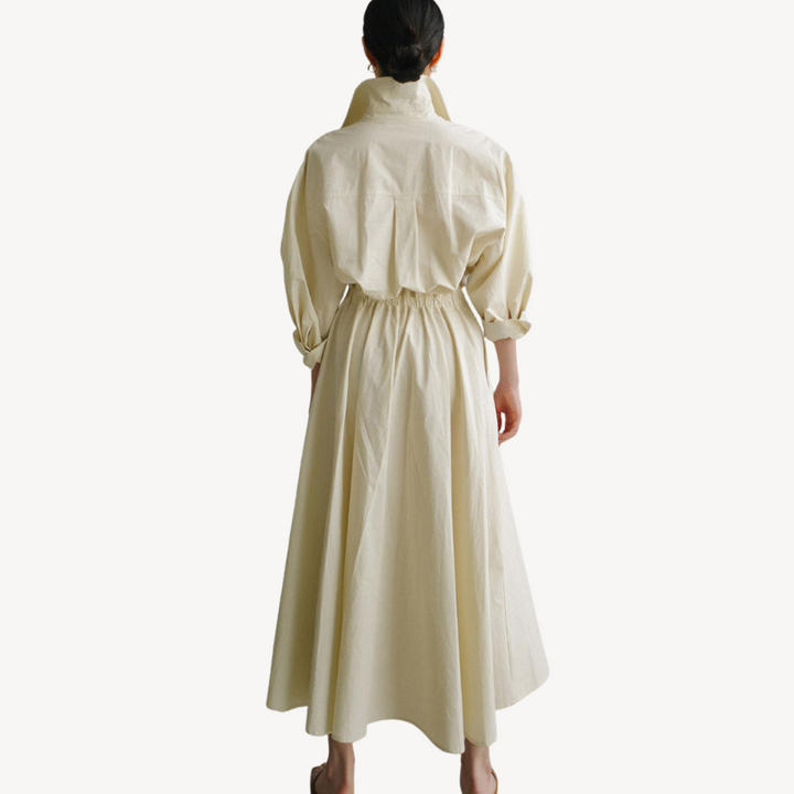 Women's Cotton Linen Blend Shirt Dress | Loravelle