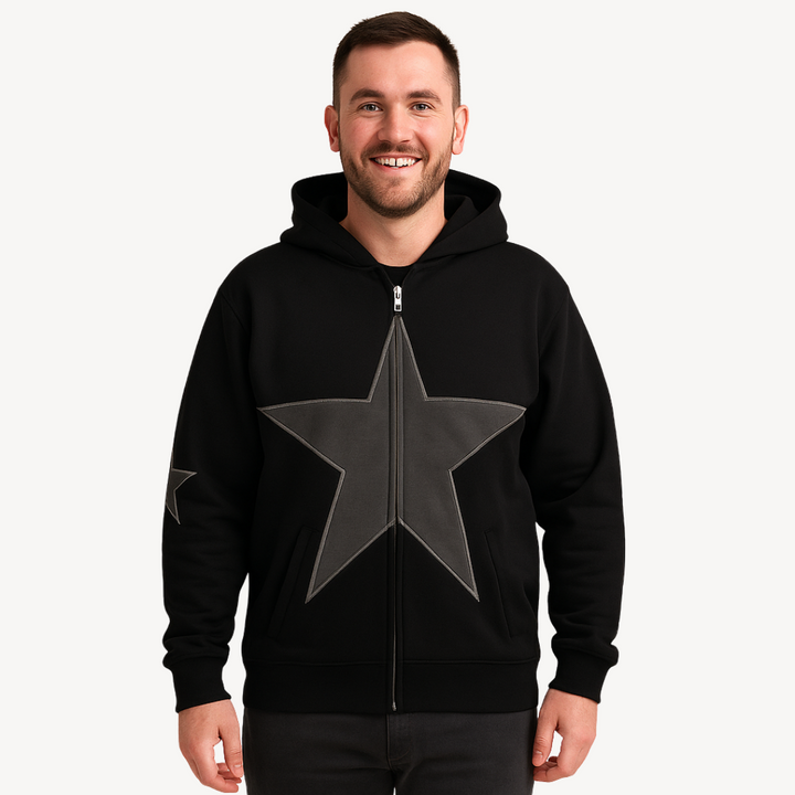 Men's Star Zip-Up Hoodie | Loravelle