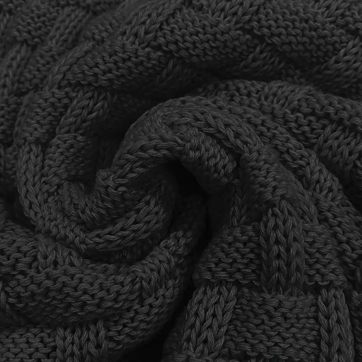 Men's Waffle Knit Polo Sweater | Loravelle