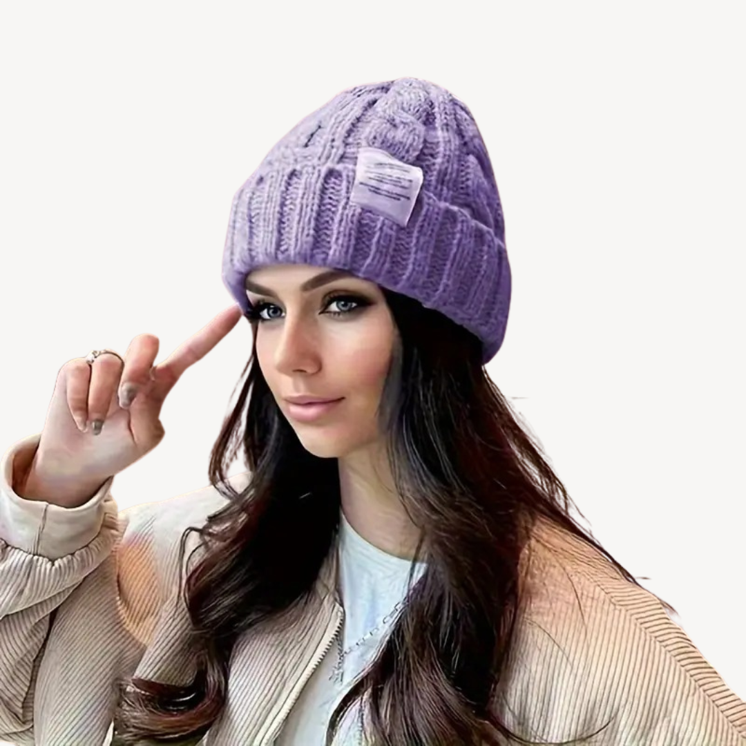 Cable Knit Beanie Hat for Women - Soft Wool Blend | Loravelle