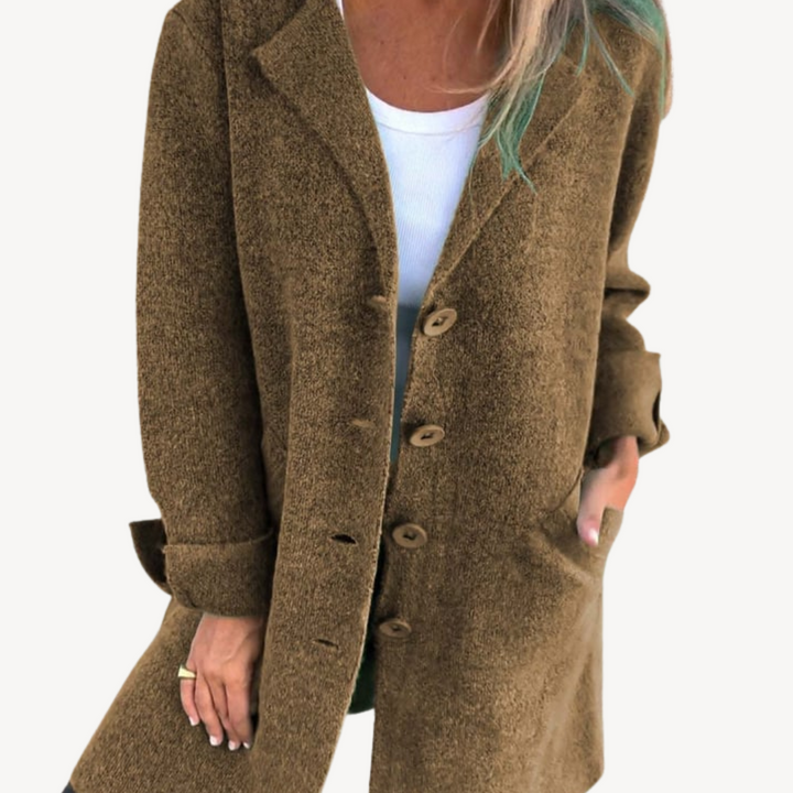 Women's Wool Blend Longline Button Front Coat | Loravelle