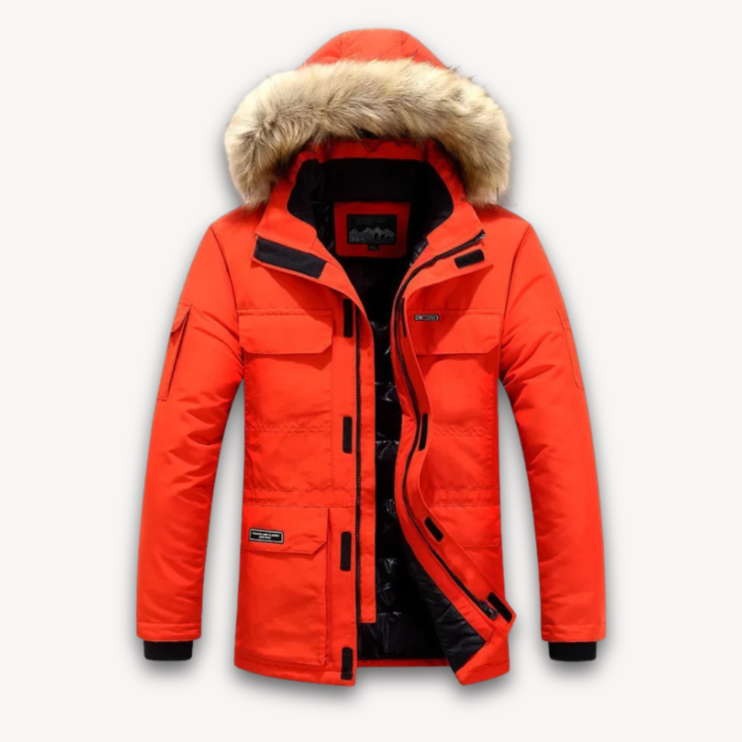 Loravelle | Men's Winter Parka Jacket with Faux Fur Hood - Waterproof