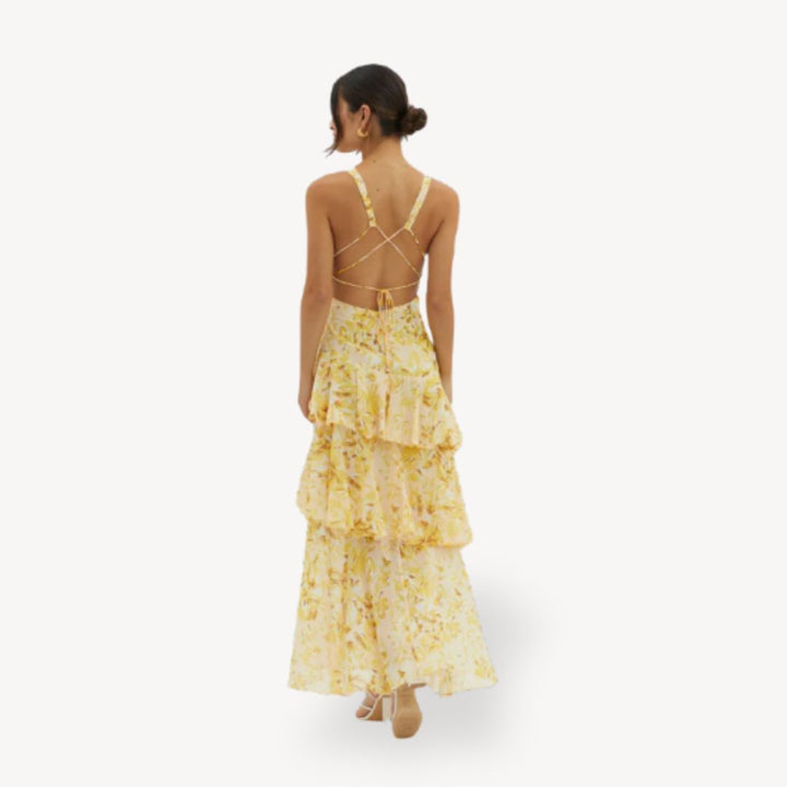 Women's Floral Tiered Maxi Dress | Loravelle