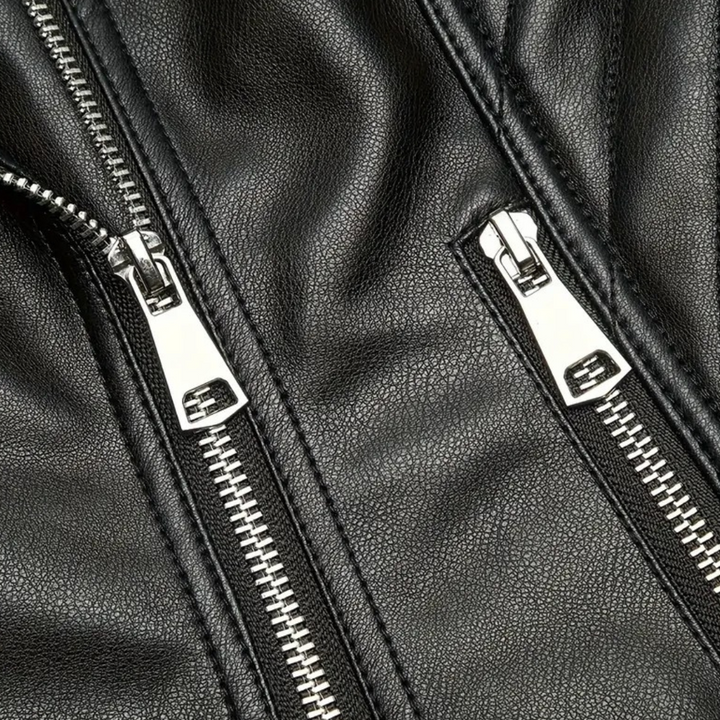 Faux Leather Biker Jacket for Women | Loravelle