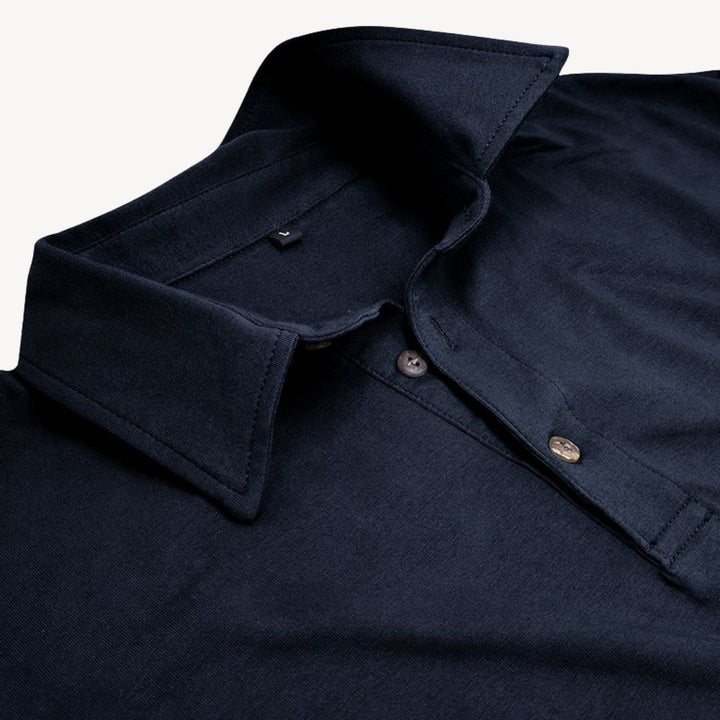 Cotton Long Sleeve Polo Shirt | Loravelle