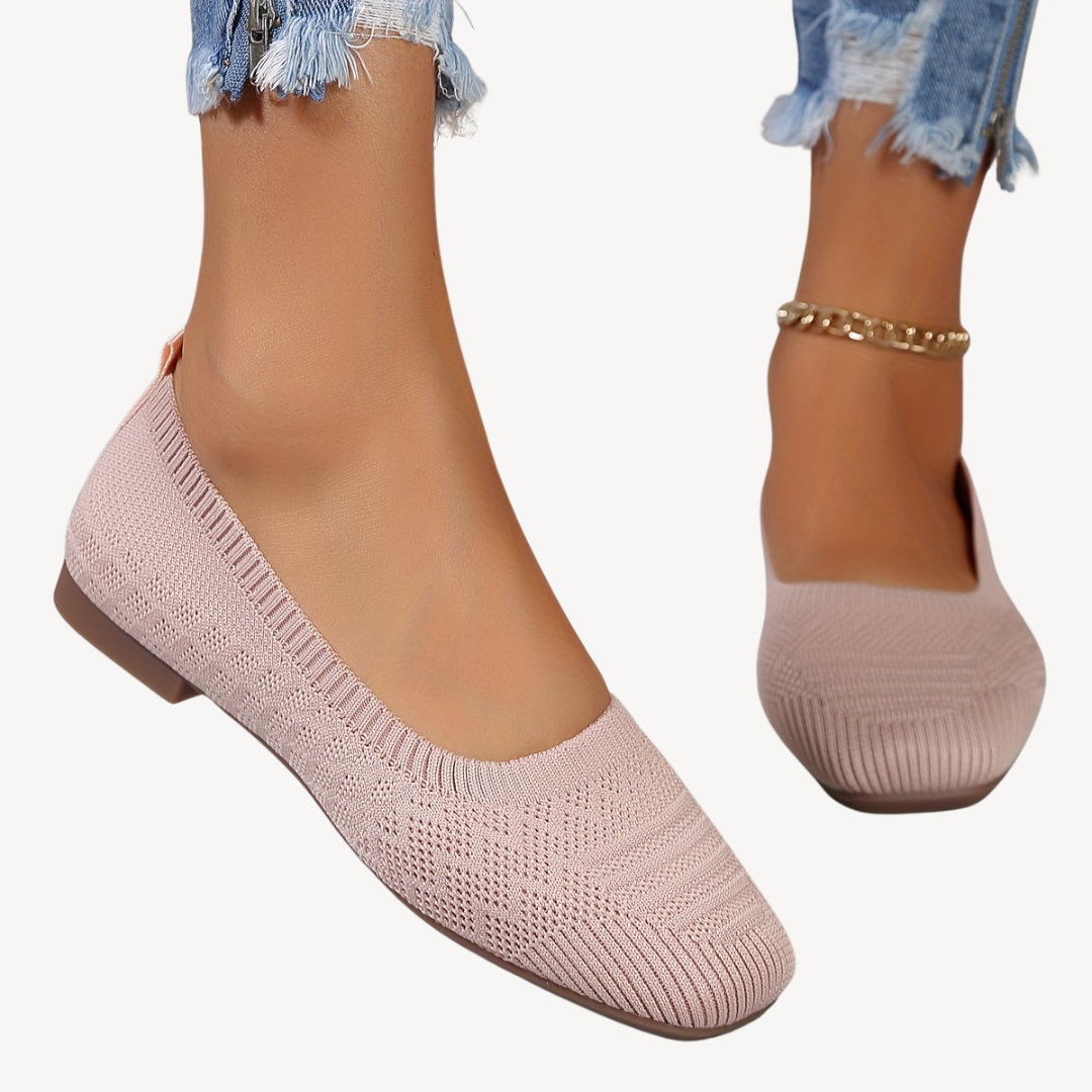 Women's Orthopedic Square Toe Flats | Loravelle