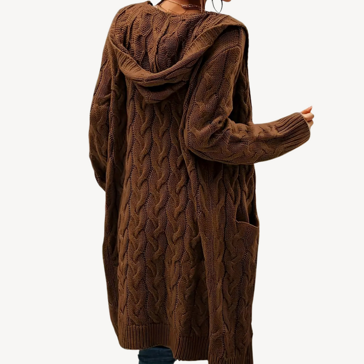 Cable Knit Hooded Cardigan | Loravelle