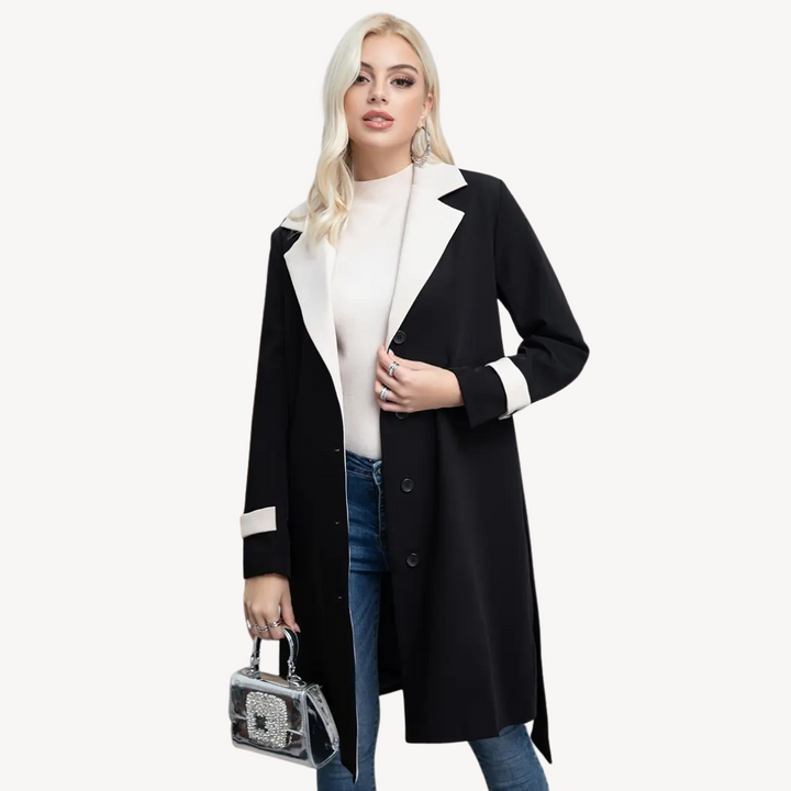 Women's Two Tone Long Sleeve Trench Coat | Loravelle