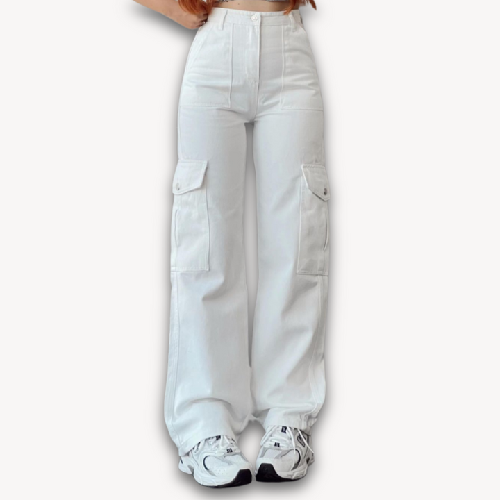 Loravelle | Essential Cargo Wide-Leg Pants