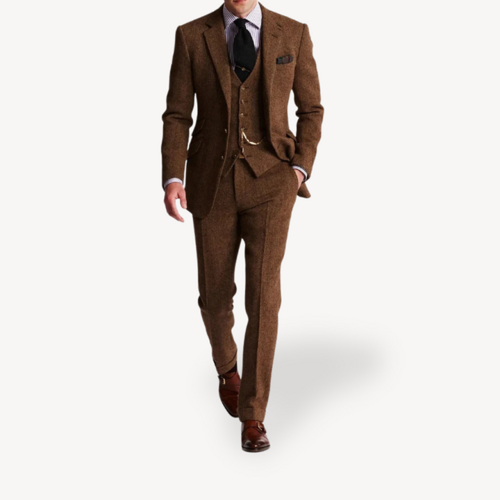 Men’s 3-Piece Wool Tweed Suit | Loravelle