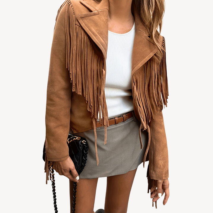 Women's Fringe Suede Jacket | Loravelle