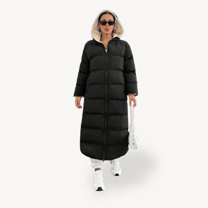 Women’s Black Hooded Puffer Coat | Loravelle