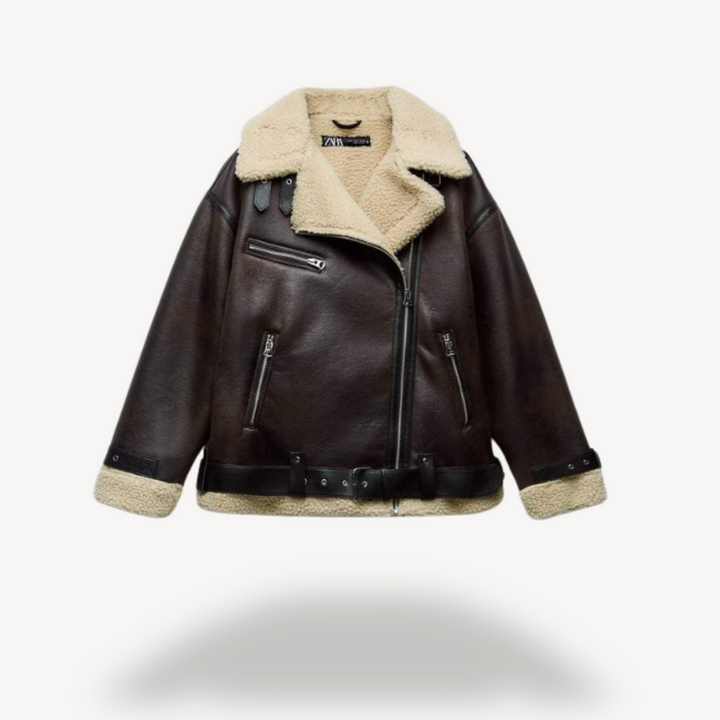 Shearling Biker Jacket for Women | Loravelle