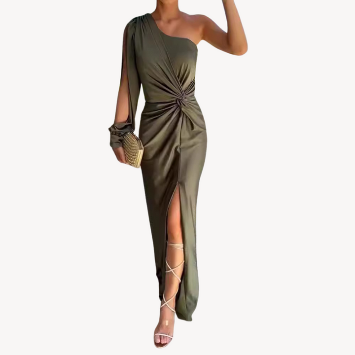 Loravelle | Women's Satin One-Shoulder Evening Dress