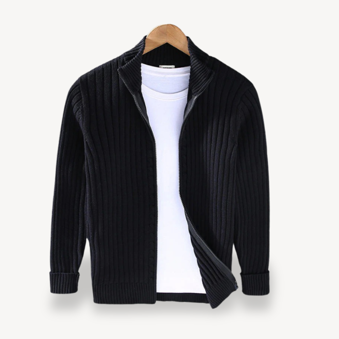 Striped Knit Zip Cardigan Men | Loravelle