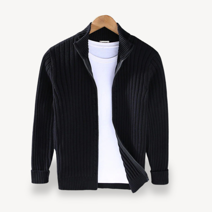 Striped Knit Zip Cardigan Men | Loravelle