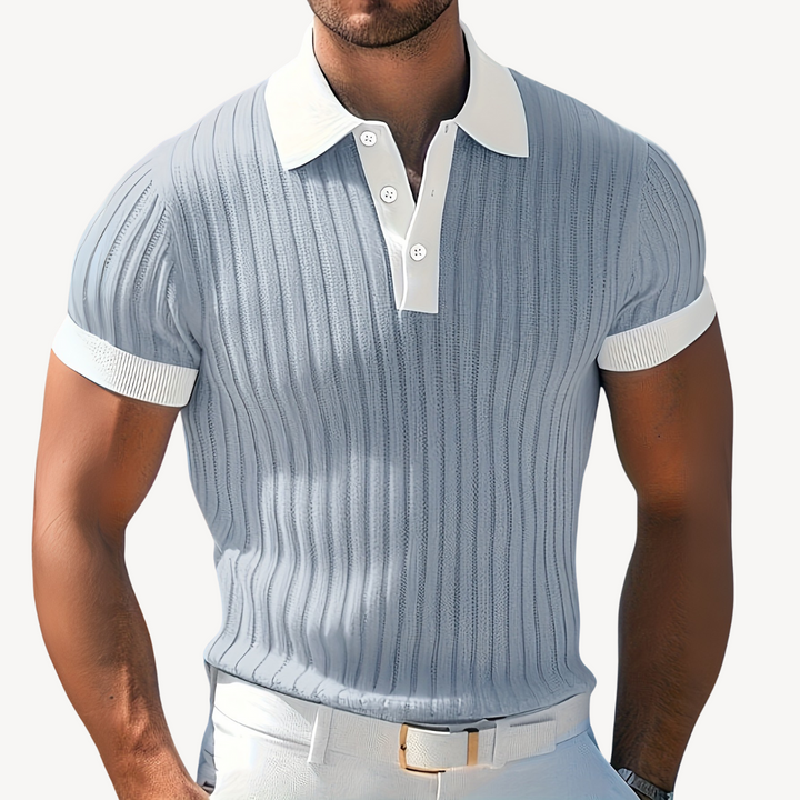 Men's Ribbed Polo Shirt | Loravelle