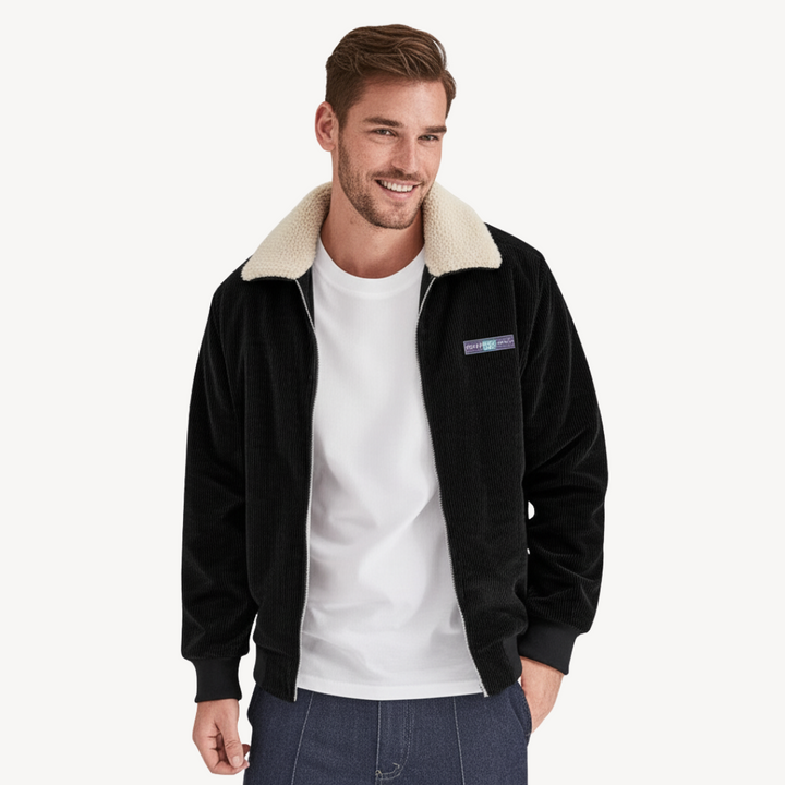 Men's Corduroy Sherpa Lined Bomber Jacket | Loravelle