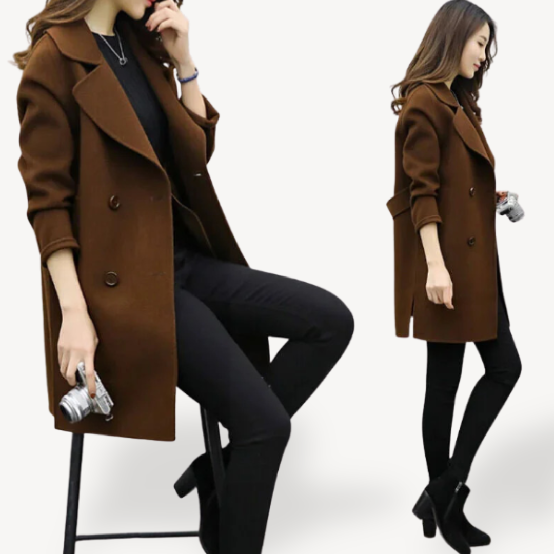 Classic Wool Blend Women's Coat | Loravelle