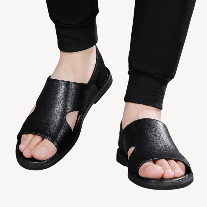 Men's Leather Orthopedic Slip-On Sandals | Loravelle
