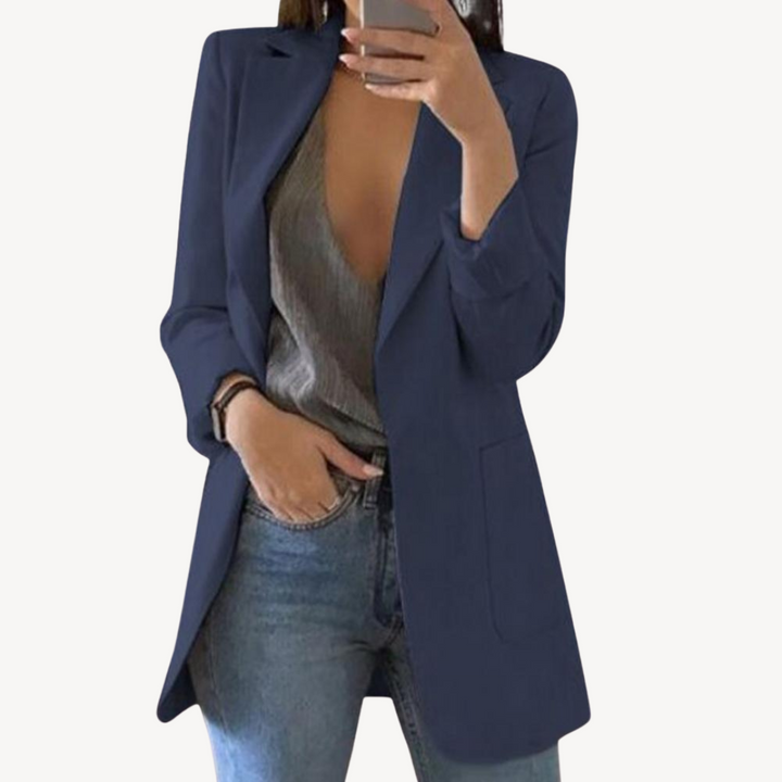 Women's Long Blazer with Open Front | Loravelle