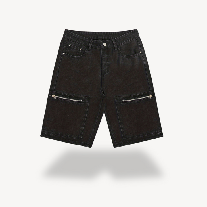 Men's Y2K Black Denim Cargo Shorts | Loravelle