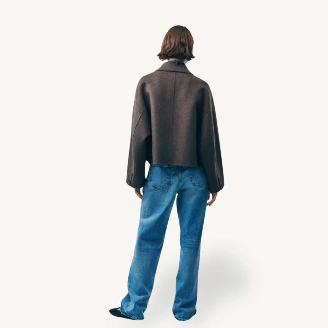 Women's Brown Oversized Short Jacket | Loravelle