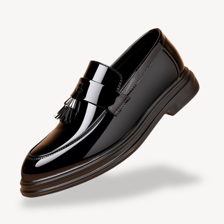 Men's Black Orthopedic Tassel Loafers | Loravelle