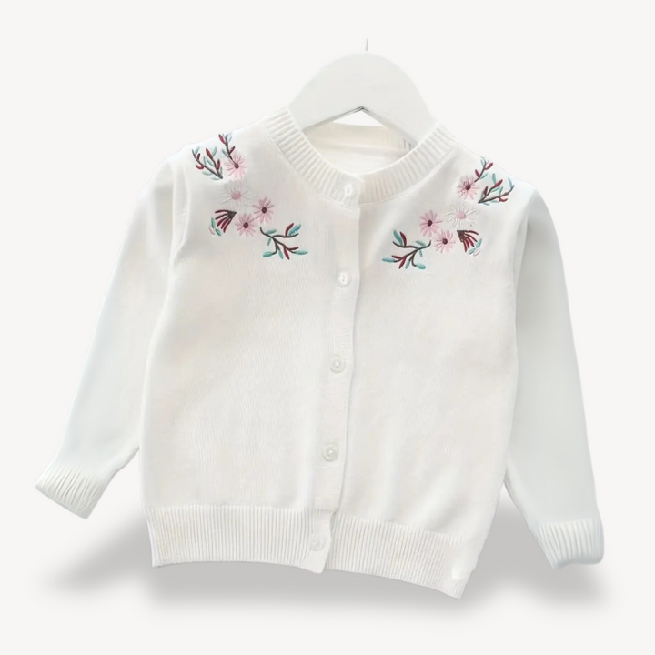 Embroidered Button-Front Cardigan for Toddlers | Loravelle