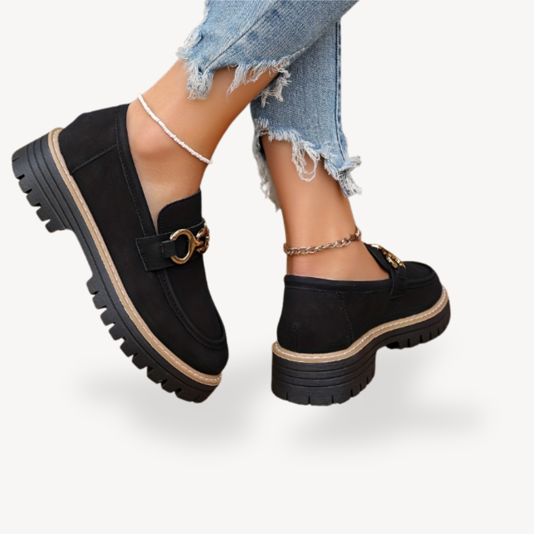 Women's Orthopedic Faux Suede Chain Loafers | Loravelle