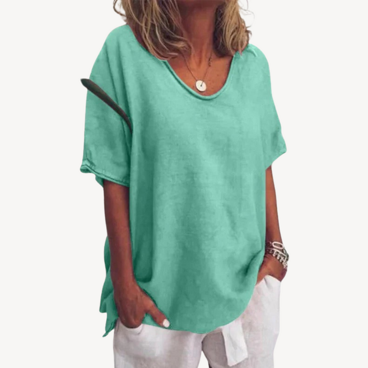 Cotton Blend Loose T-Shirt Women | Loravelle