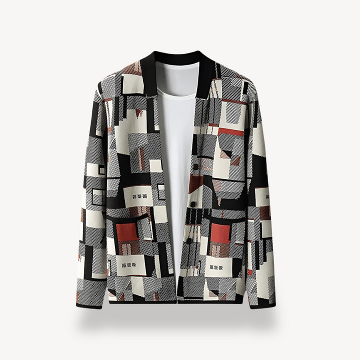 Men's Geometric Print Cardigan | Loravelle