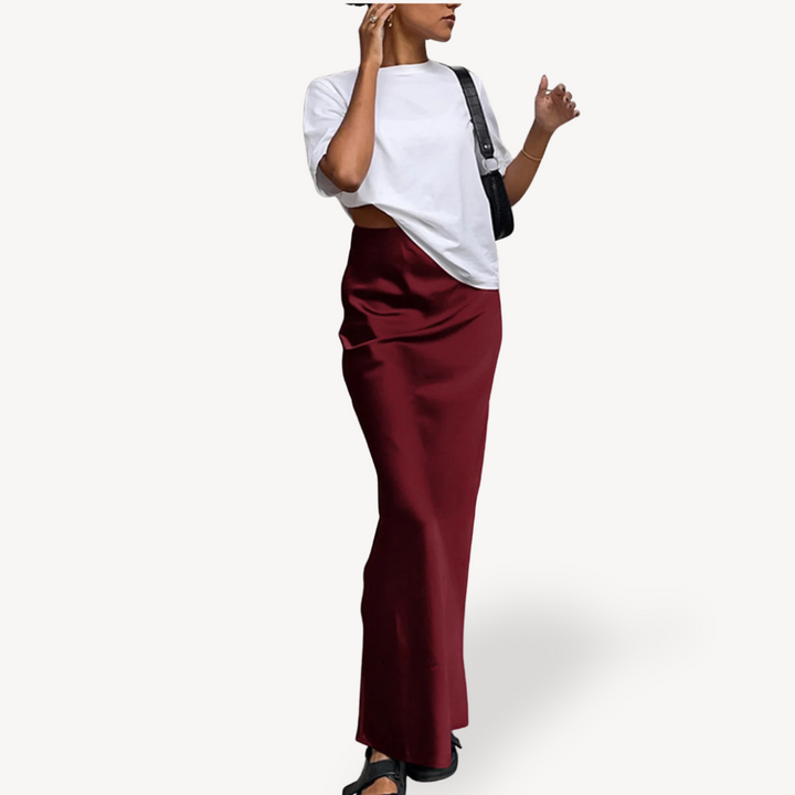 Women’s Maxi Satin Skirt | Loravelle