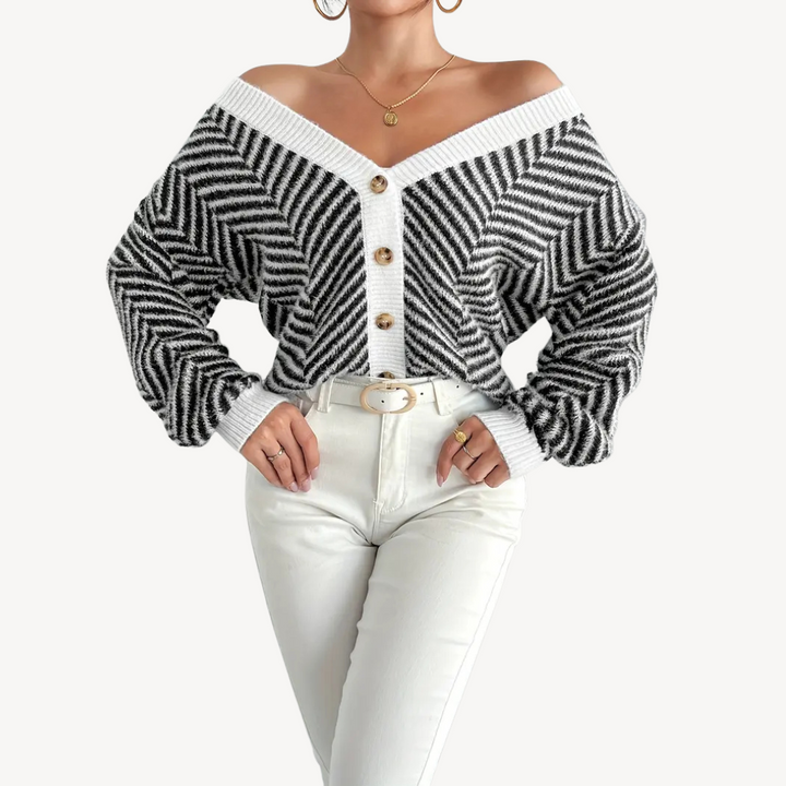 Women's  Full Zip Fleece Lined Knit Cardigan | Loravelle