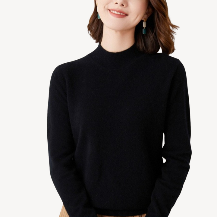 Mock Neck Cashmere Sweater Women | Loravelle
