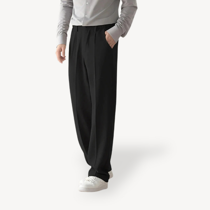 Men’s Wide-Leg Trousers Polyester Tailored Fit | Loravelle