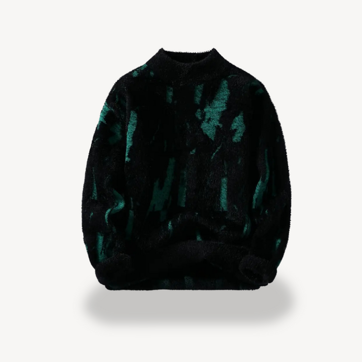 Men's Abstract Fuzzy Knit Sweater | Loravelle