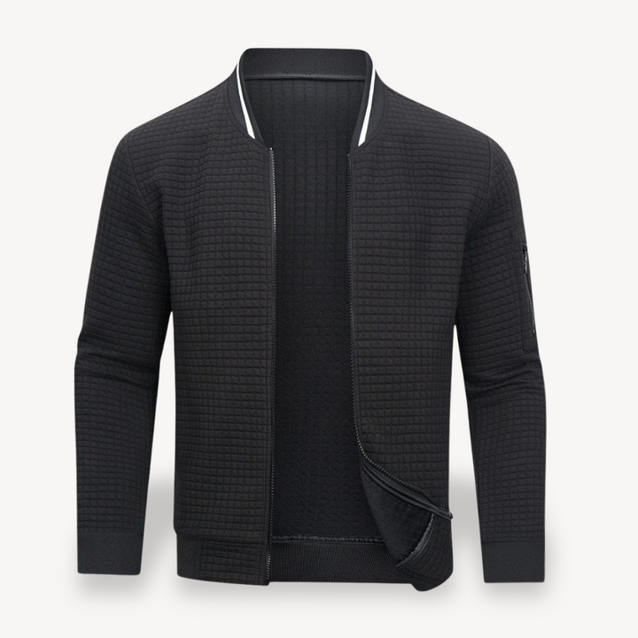 Men's Quilted Bomber Jacket with Zipper | Loravelle