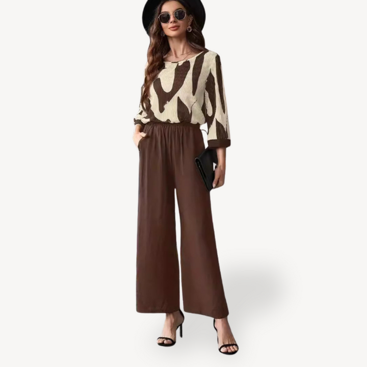 Women's Printed Two-Piece Palazzo Set | Loravelle
