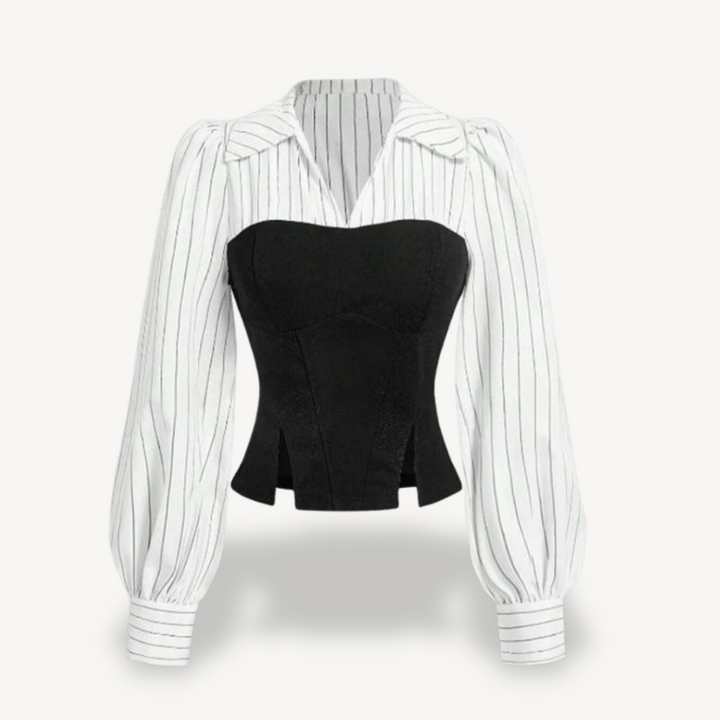 Striped Puff Sleeve Top for Women | Loravelle
