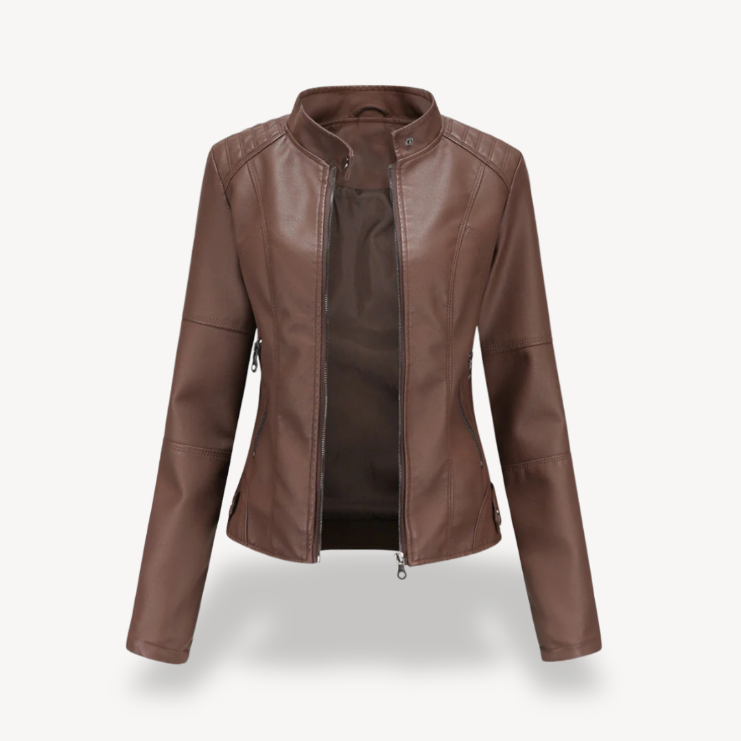 Women's Faux Leather Biker Jacket | Loravelle