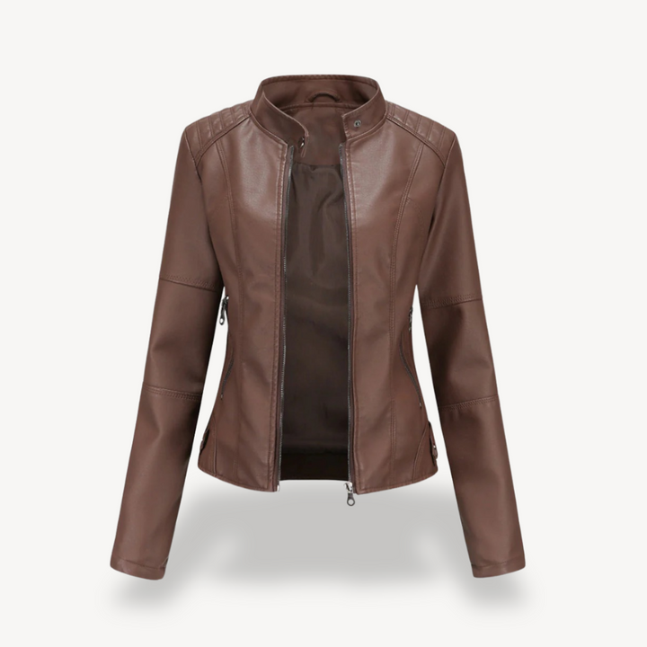 Women's Faux Leather Biker Jacket | Loravelle