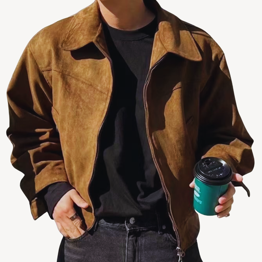 Suede Bomber Jacket for Men | Loravelle