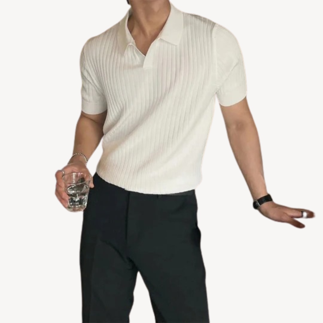 Men's Slim Fit Knit Polo Shirt | Loravelle