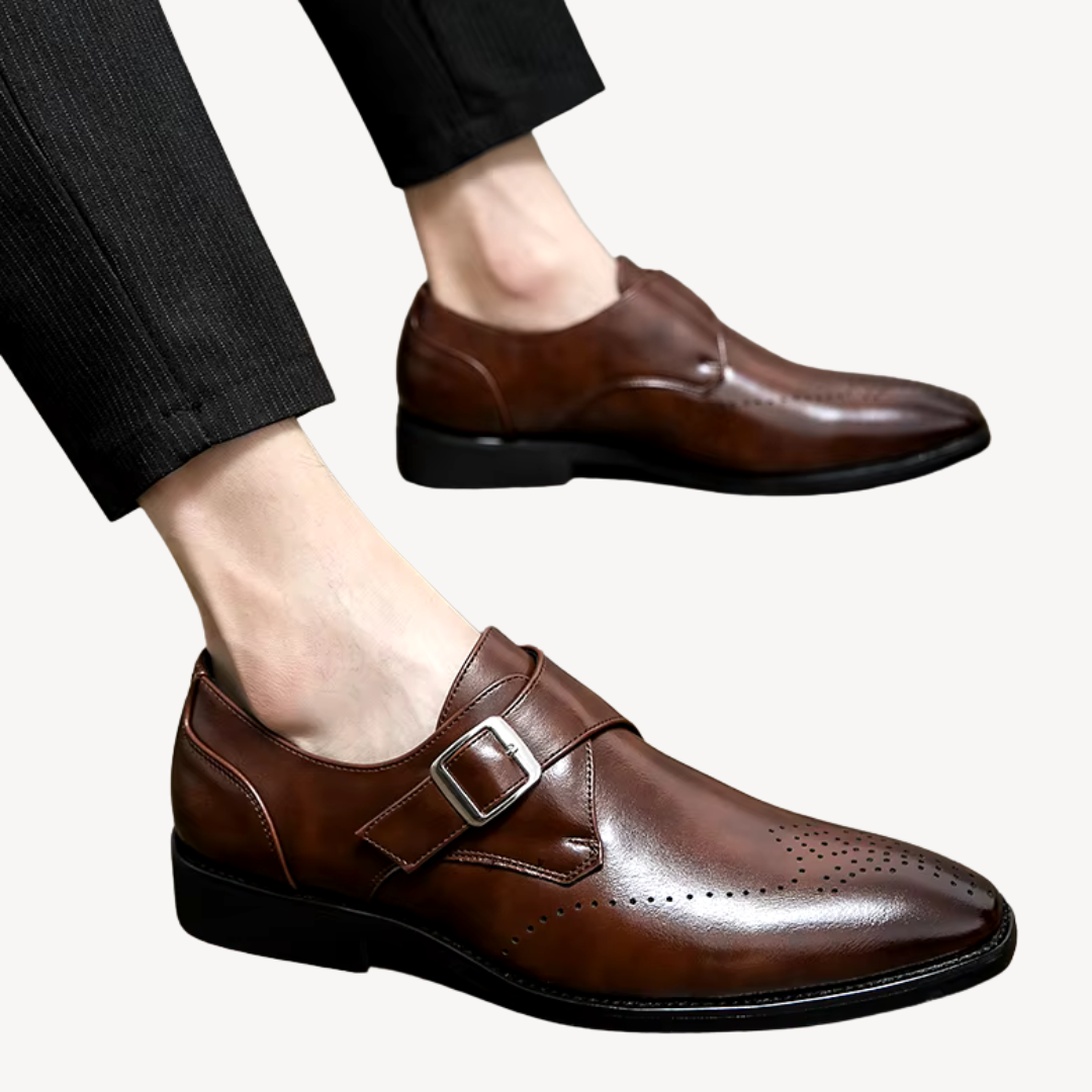 Men’s Orthopedic Leather Monk Strap Dress Shoes | Loravelle