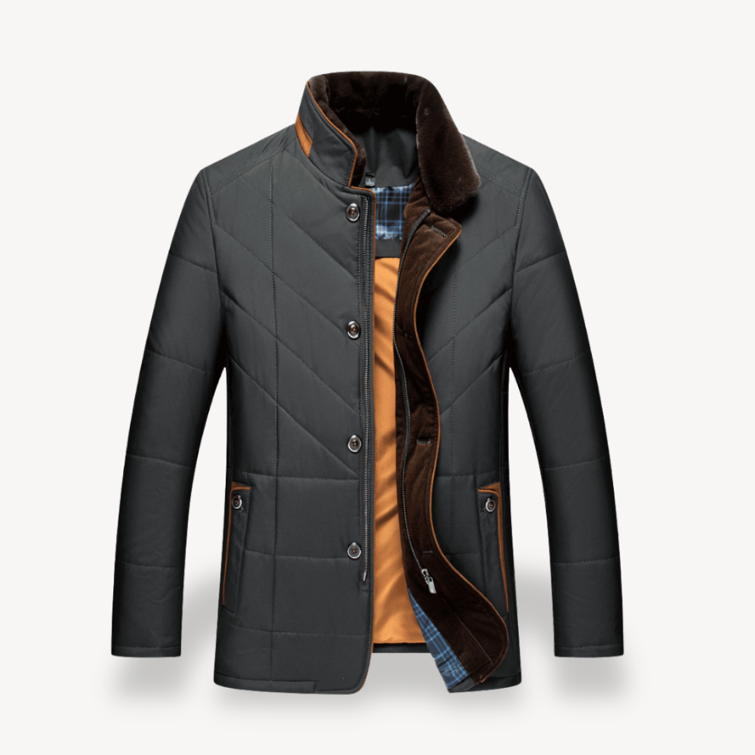 Quilted Winter Puffer Jacket Men Fleece Lined | Loravelle