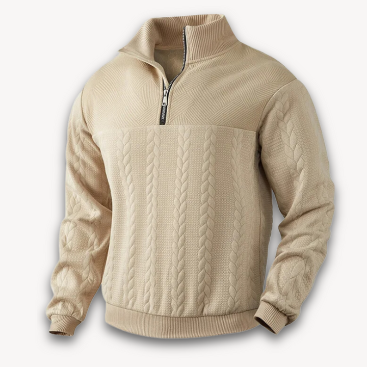 Loravelle | Men's Half-Zip Cable Knit Sweater – Soft, Stylish, and Perfect for Every Season